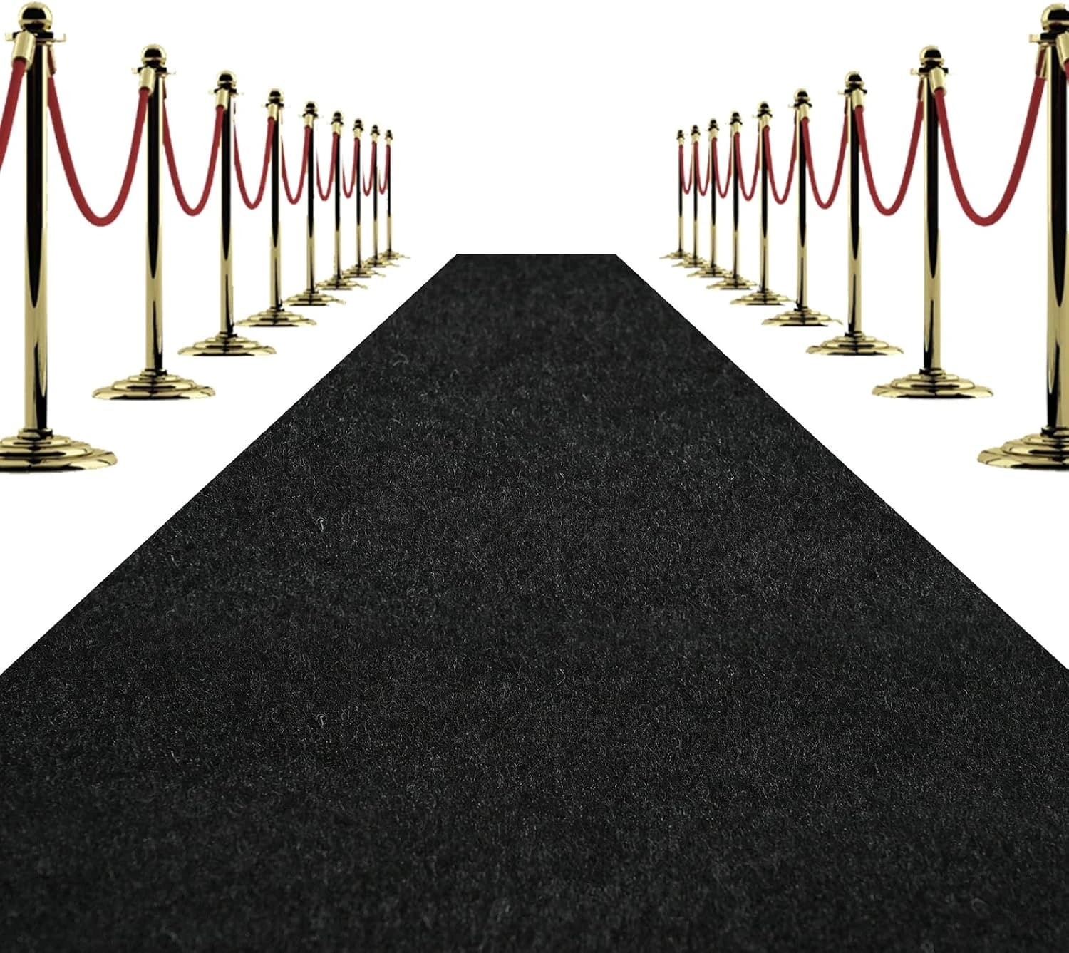Extra Thick Black Carpet Runner,Non-Slip TPR Rubber Backing 450 GSM Non-Slip Waterproof Aisle Rug for Weddings, Parties, Events, Graduation & Award Events, image 1