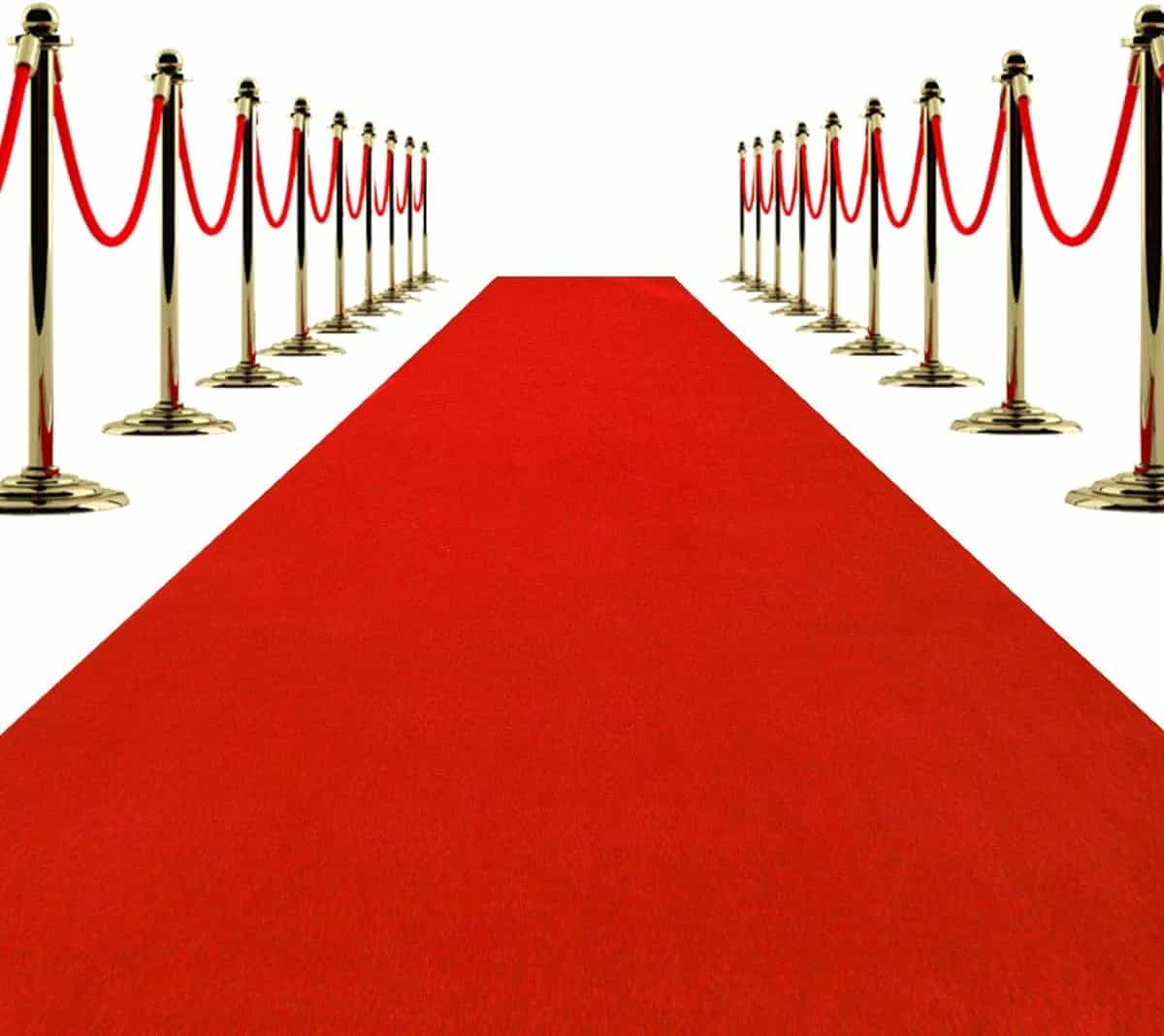 Extra Thick Red Carpet Runner, Non-Slip TPR Rubber Backing 450GSM Non-Slip Waterproof Aisle Rug For Weddings, Parties, Events, Graducation